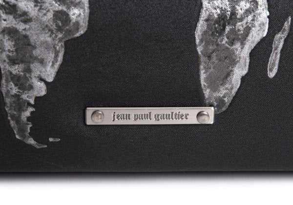 Jean Paul GAULTIER HOMME World Map Embossed Tote Bag Black