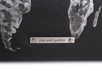 Jean Paul GAULTIER HOMME World Map Embossed Tote Bag Black