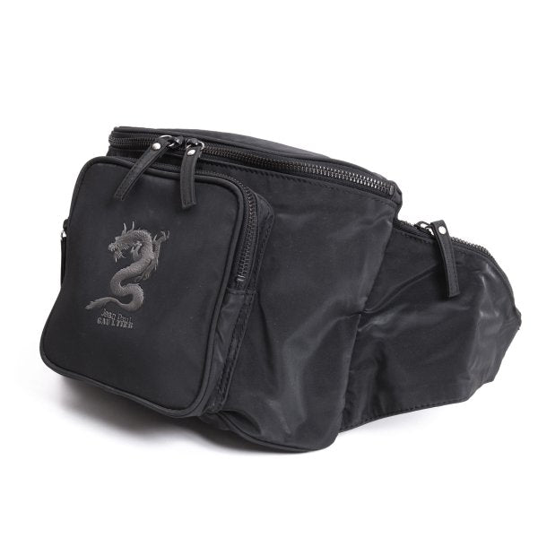 Jean Paul GAULTIER HOMME Dragon Embossed Waist Bag Black