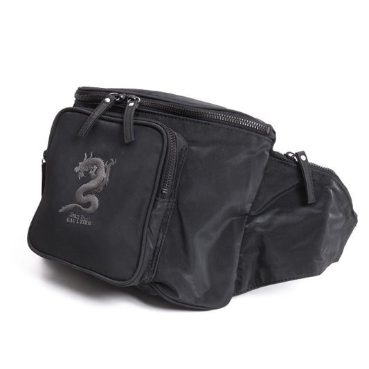 Jean Paul GAULTIER HOMME Dragon Embossed Waist Bag Black