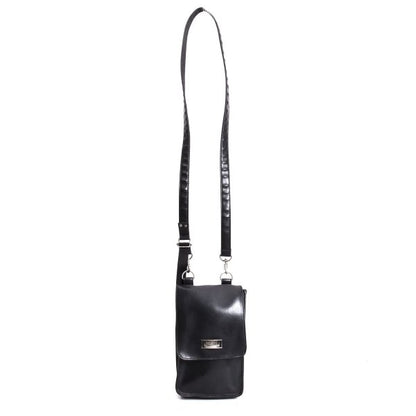 Jean Paul GAULTIER HOMME Metal Plate Flap Mini Bag Black