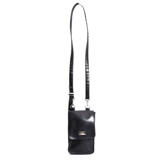 Jean Paul GAULTIER HOMME Metal Plate Flap Mini Bag Black