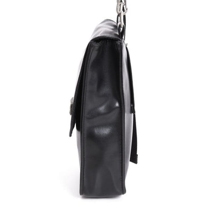 Jean Paul GAULTIER HOMME Metal Plate Flap Mini Bag Black