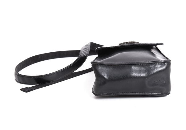 Jean Paul GAULTIER HOMME Metal Plate Flap Mini Bag Black