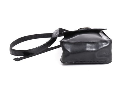 Jean Paul GAULTIER HOMME Metal Plate Flap Mini Bag Black