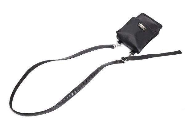 Jean Paul GAULTIER HOMME Metal Plate Flap Mini Bag Black
