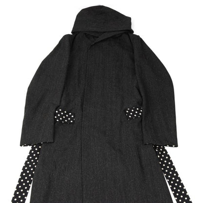 Yohji Yamamoto POUR HOMME Wool Silk Hooded Coat Size 3