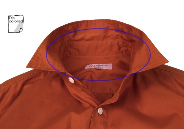 Yohji Yamamoto POUR HOMME Cotton Patch Shirt Orange Size 3