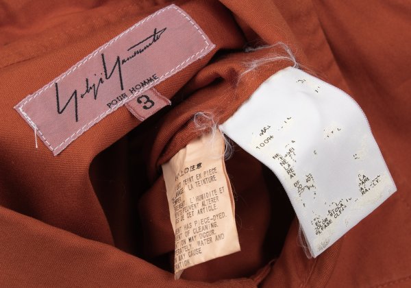 Yohji Yamamoto POUR HOMME Cotton Patch Shirt Orange Size 3