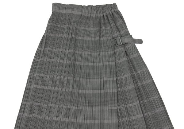 PLEATS PLEASE Pleated Border Side Belt Skirt Charcoal Size 1