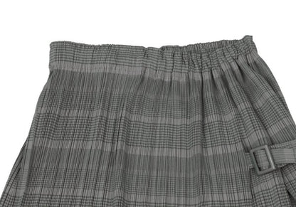 PLEATS PLEASE Pleated Border Side Belt Skirt Charcoal Size 1