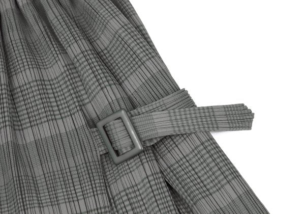 PLEATS PLEASE Pleated Border Side Belt Skirt Charcoal Size 1