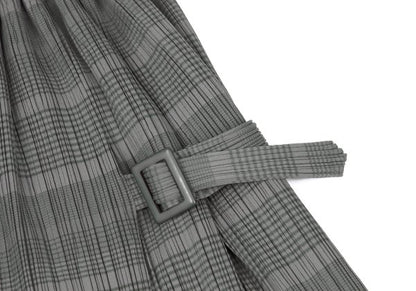 PLEATS PLEASE Pleated Border Side Belt Skirt Charcoal Size 1