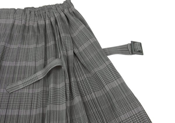 PLEATS PLEASE Pleated Border Side Belt Skirt Charcoal Size 1