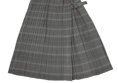 PLEATS PLEASE Pleated Border Side Belt Skirt Charcoal Size 1
