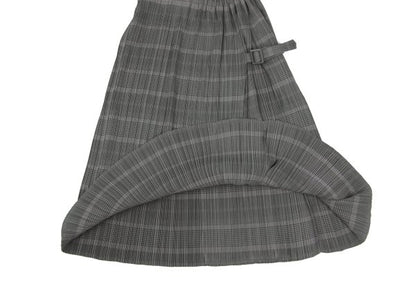 PLEATS PLEASE Pleated Border Side Belt Skirt Charcoal Size 1