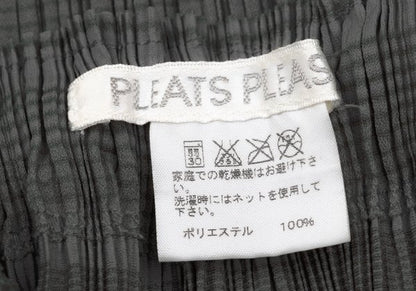 PLEATS PLEASE Pleated Border Side Belt Skirt Charcoal Size 1