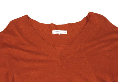 HIROKO KOSHINO Cashmere Blend V-Neck Dress Brick Size 38