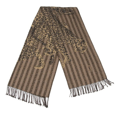 Yves Saint Laurent Silk Wool Scarf Beige