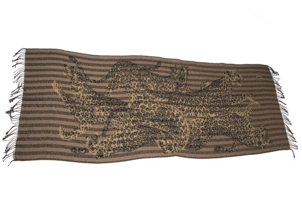 Yves Saint Laurent Silk Wool Scarf Beige