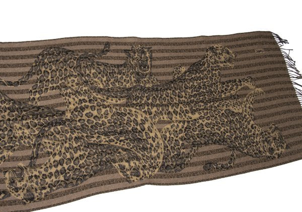 Yves Saint Laurent Silk Wool Scarf Beige