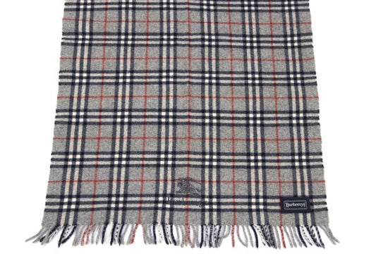 Burberrys' Nova Check Fringe Scarf Gray