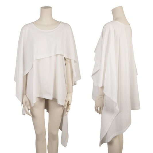 ISSEY MIYAKE Layered Drape Long Sleeve Tee White Size 2