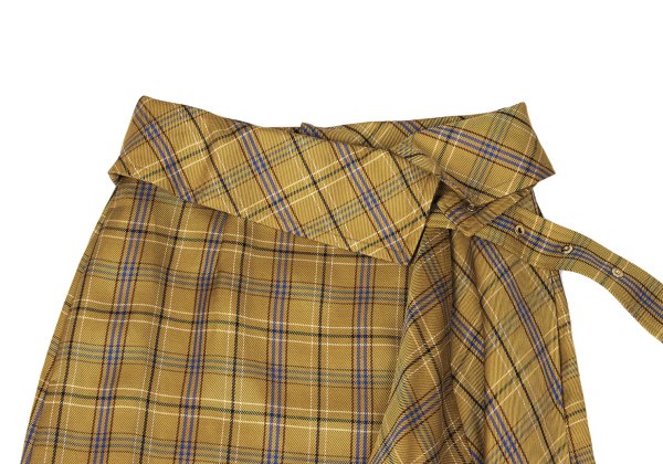 EPOCA Check Belted Wrap Skirt Yellow Size 38