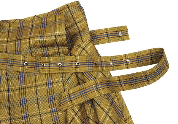 EPOCA Check Belted Wrap Skirt Yellow Size 38