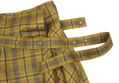 EPOCA Check Belted Wrap Skirt Yellow Size 38