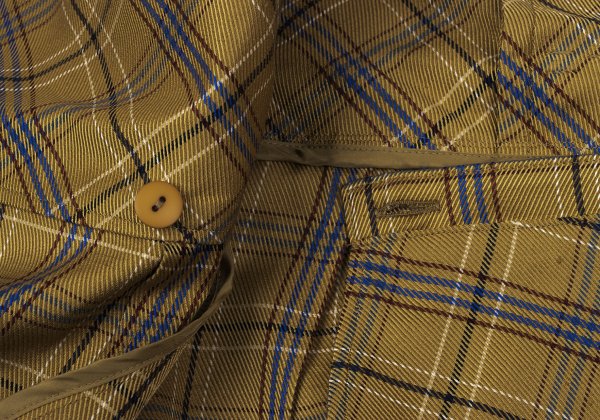 EPOCA Check Belted Wrap Skirt Yellow Size 38