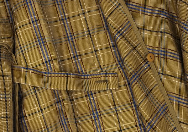 EPOCA Check Belted Wrap Skirt Yellow Size 38