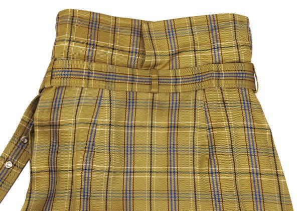 EPOCA Check Belted Wrap Skirt Yellow Size 38