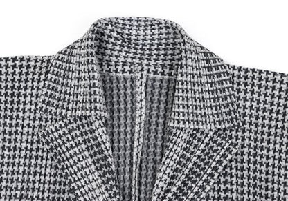 PLEATS PLEASE Pleated Houndstooth Jacket Gray Size 4