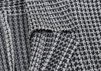 PLEATS PLEASE Pleated Houndstooth Jacket Gray Size 4