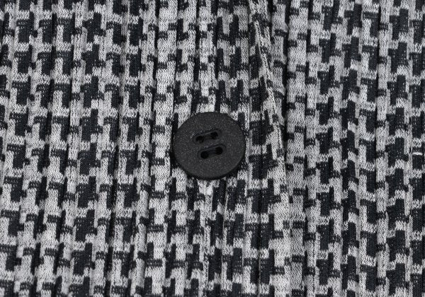 PLEATS PLEASE Pleated Houndstooth Jacket Gray Size 4