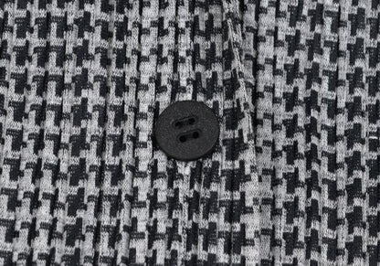 PLEATS PLEASE Pleated Houndstooth Jacket Gray Size 4