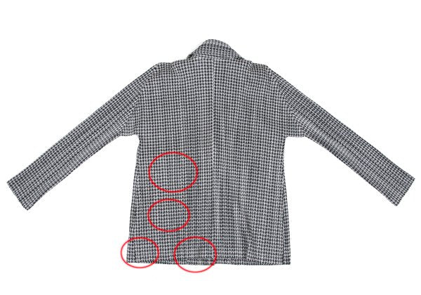 PLEATS PLEASE Pleated Houndstooth Jacket Gray Size 4