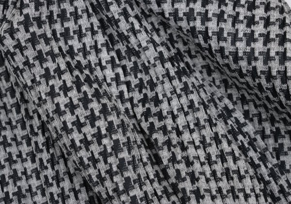 PLEATS PLEASE Pleated Houndstooth Jacket Gray Size 4