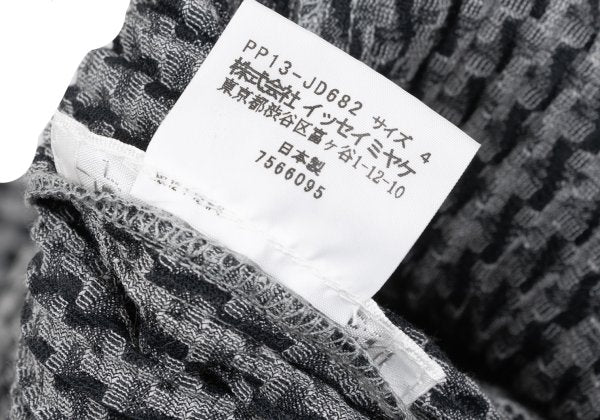 PLEATS PLEASE Pleated Houndstooth Jacket Gray Size 4