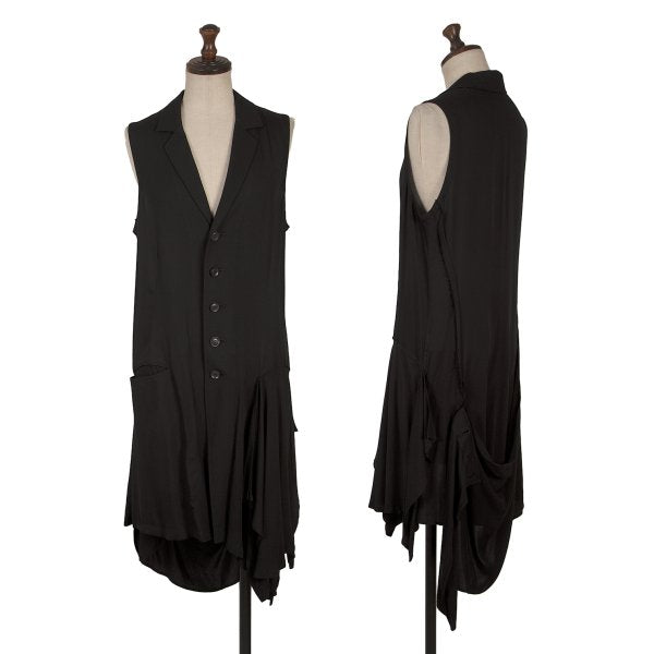 Yohji Yamamoto NOIR Rayon Draped Raw-Cut Back Jacket Size 1