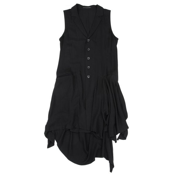 Yohji Yamamoto NOIR Rayon Draped Raw-Cut Back Jacket Size 1