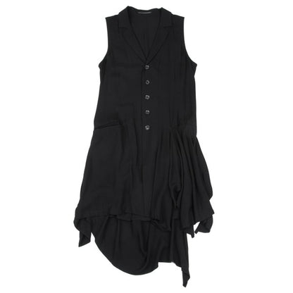 Yohji Yamamoto NOIR Rayon Draped Raw-Cut Back Jacket Size 1
