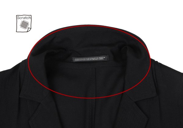 Yohji Yamamoto NOIR Rayon Draped Raw-Cut Back Jacket Size 1