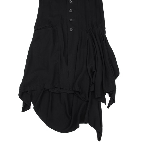 Yohji Yamamoto NOIR Rayon Draped Raw-Cut Back Jacket Size 1