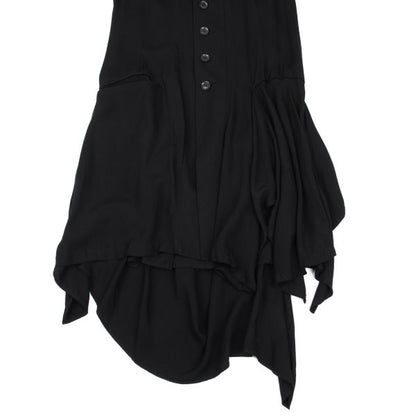 Yohji Yamamoto NOIR Rayon Draped Raw-Cut Back Jacket Size 1