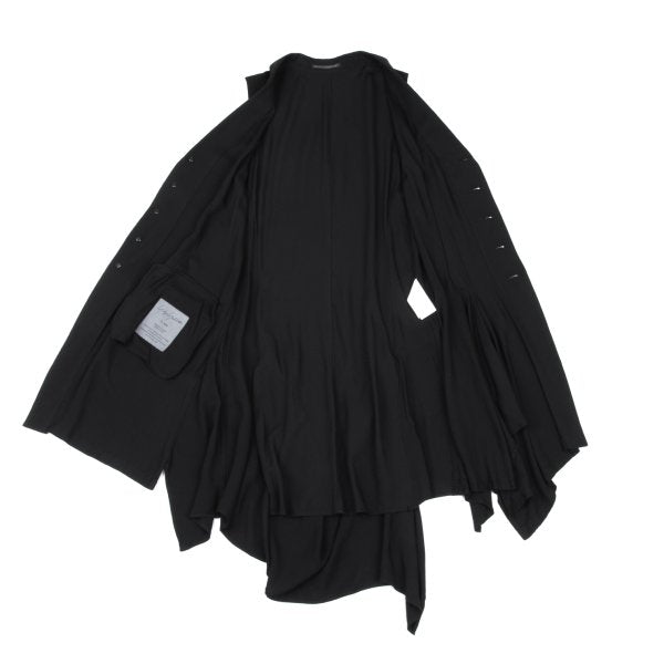 Yohji Yamamoto NOIR Rayon Draped Raw-Cut Back Jacket Size 1