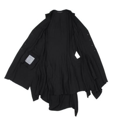 Yohji Yamamoto NOIR Rayon Draped Raw-Cut Back Jacket Size 1