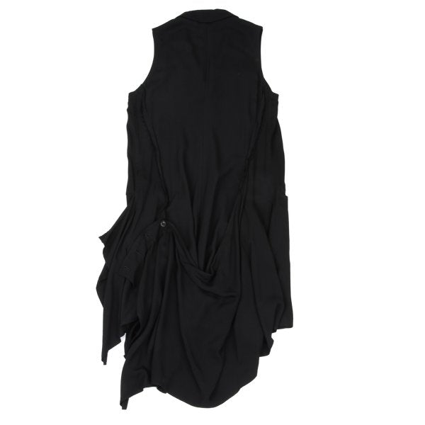 Yohji Yamamoto NOIR Rayon Draped Raw-Cut Back Jacket Size 1