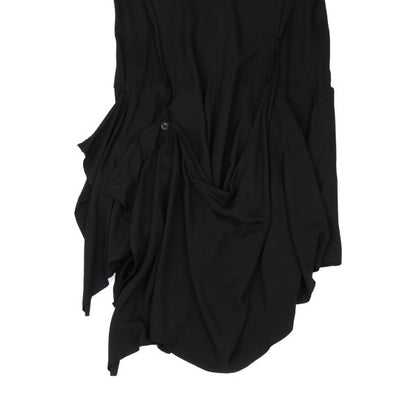 Yohji Yamamoto NOIR Rayon Draped Raw-Cut Back Jacket Size 1